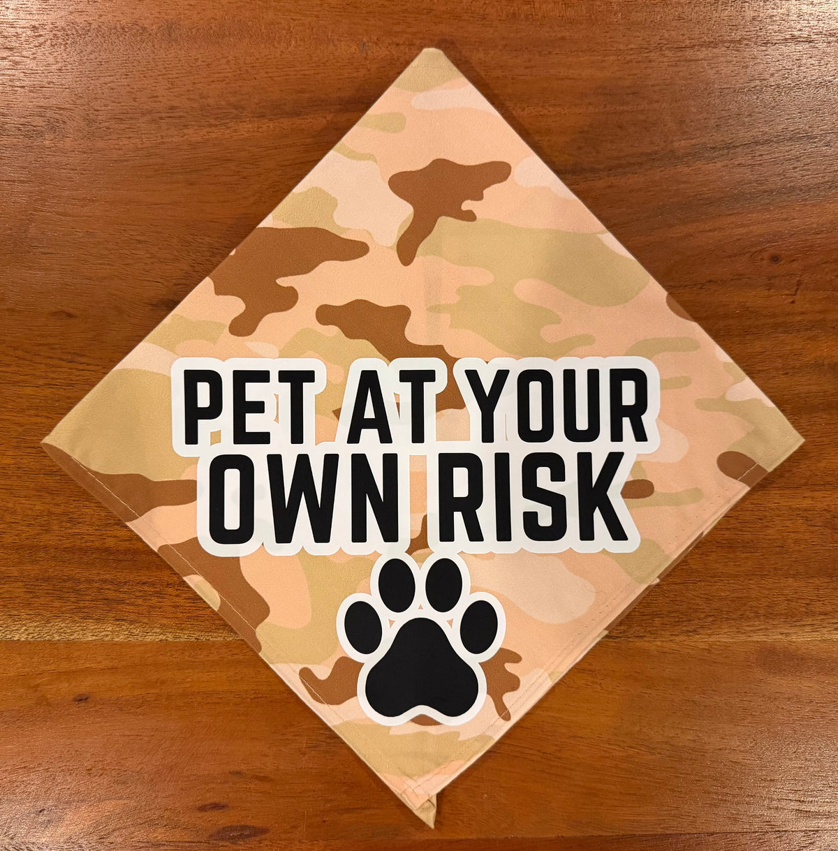Pet at Your Own Risk Camo Dog Bandana | EARSBACK