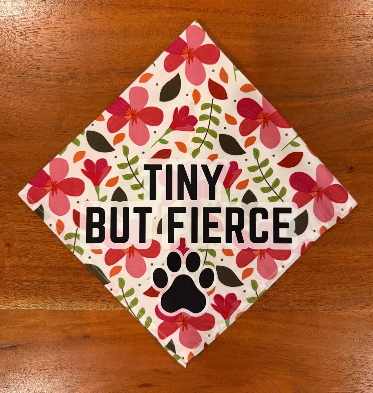 Tiny but Fierce Floral Dog Bandana | EARSBACK