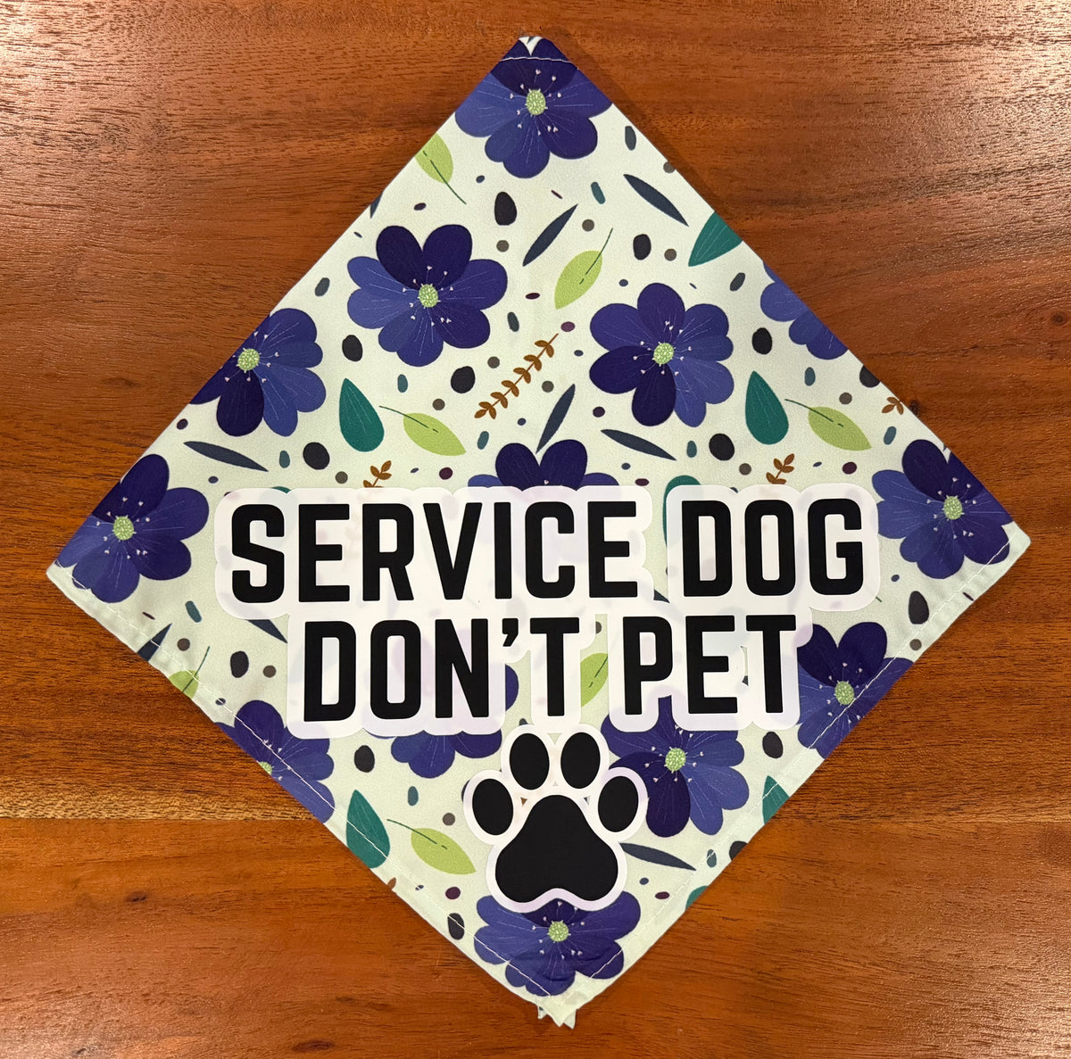 Service Dog Don't Pet Floral Bandana | EARSBACK
