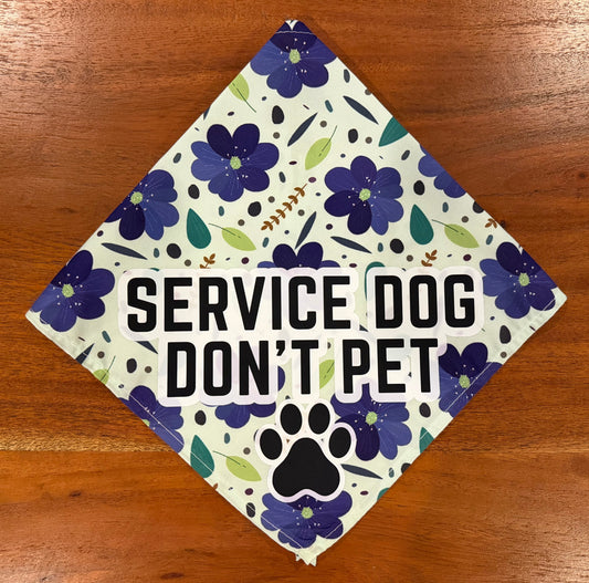 Service Dog Don't Pet Floral Bandana | EARSBACK