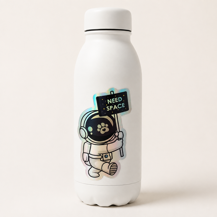 Need Space Holographic Astronaut Sticker