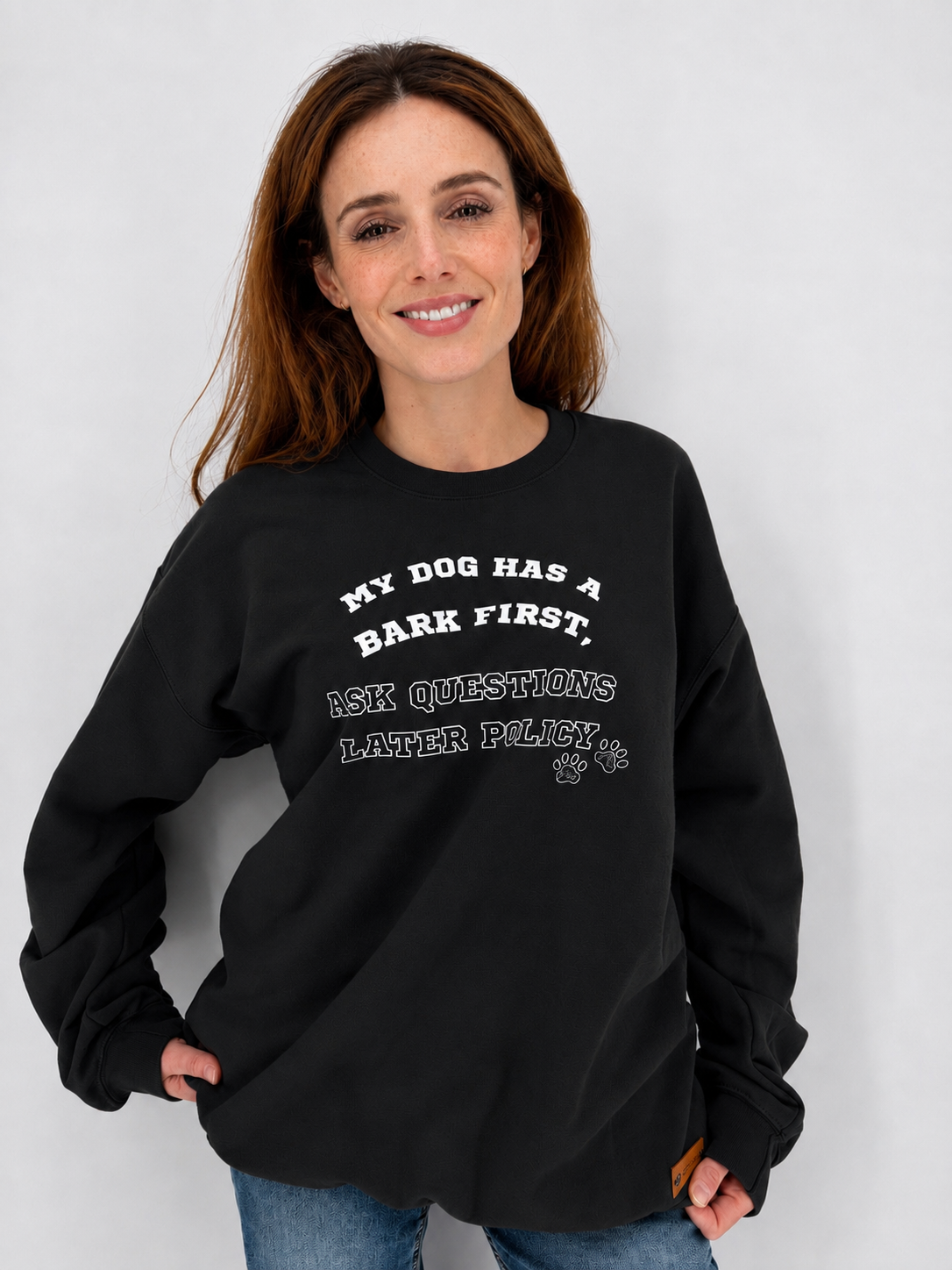 Bark First Policy Dog Parent Crewneck