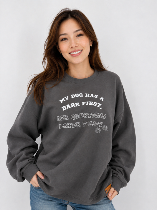 Bark First Policy Dog Parent Crewneck