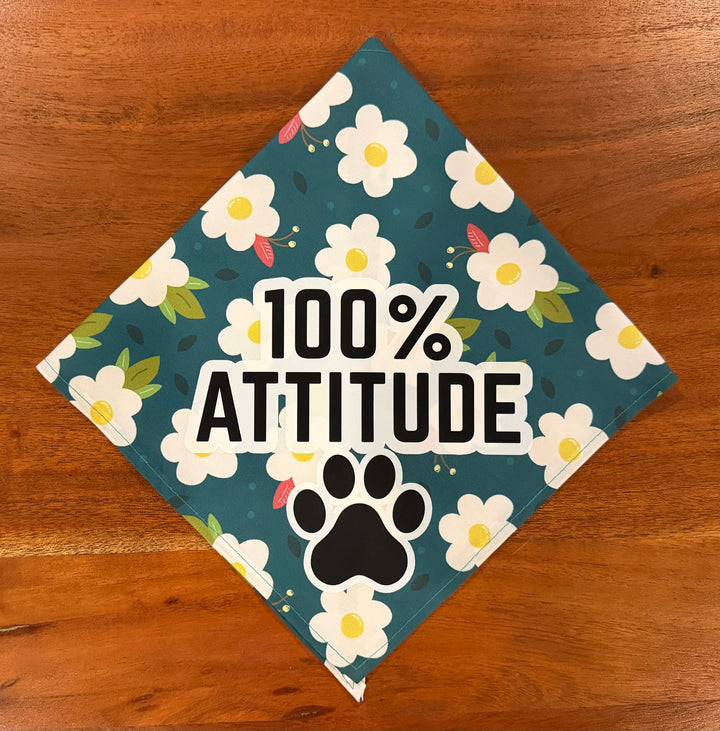 100% Attitude Floral Dog Bandana | 3 Designs