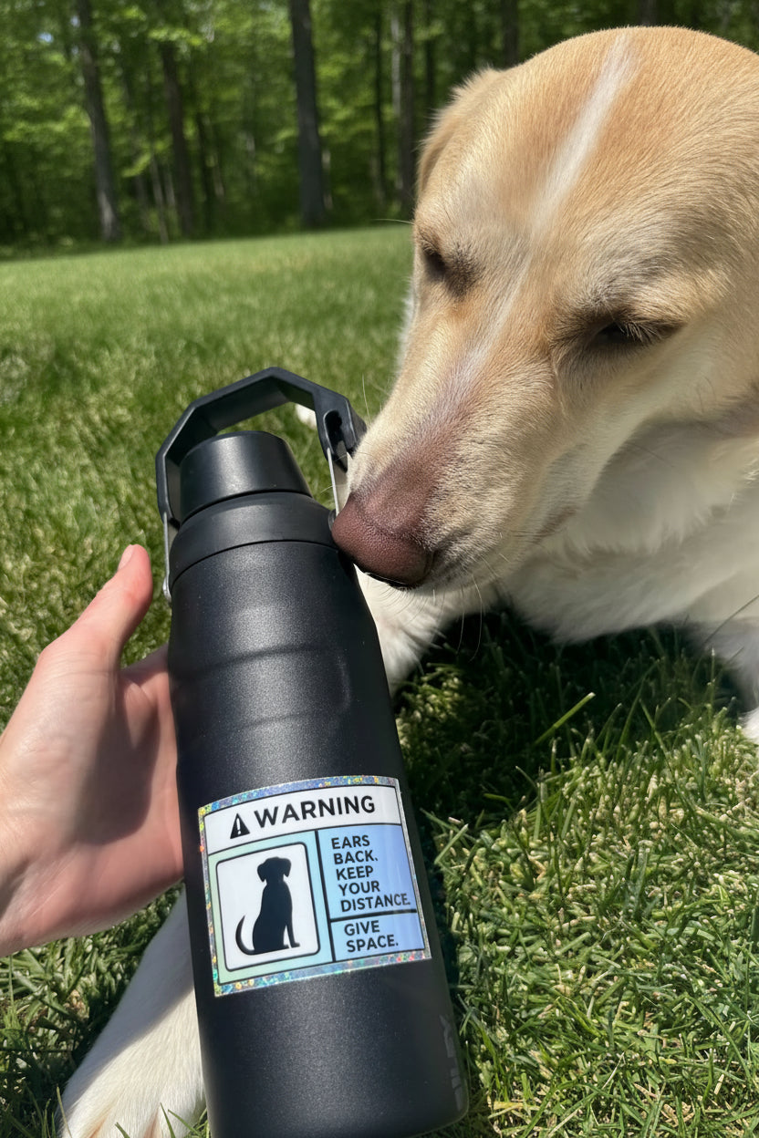 Keep Your Distance Holographic Dog Sticker