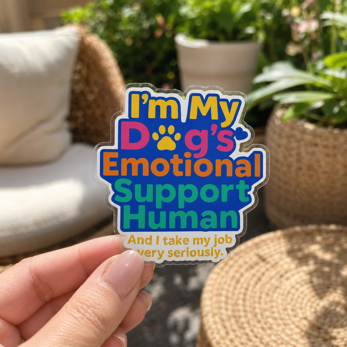 Emotional Support Human Dog Sticker