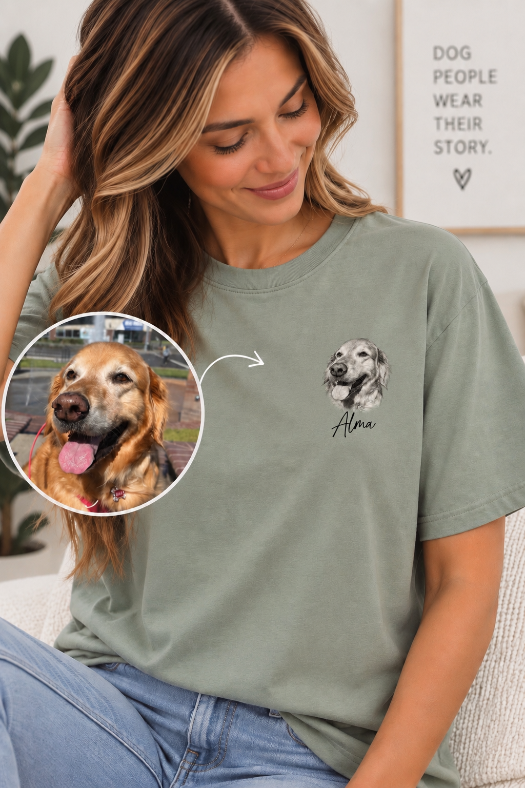 Custom Pet Portrait Your Dog, Your Story T-Shirt