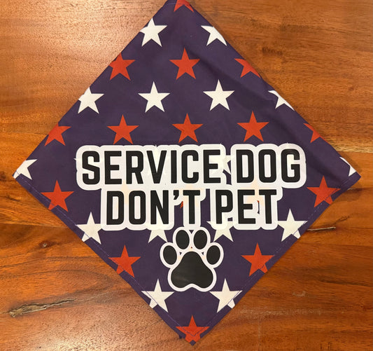Service Dog Don't Pet Americana Bandana | EARSBACK