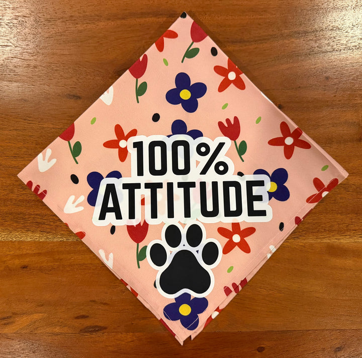 100% Attitude Floral Dog Bandana | 3 Designs