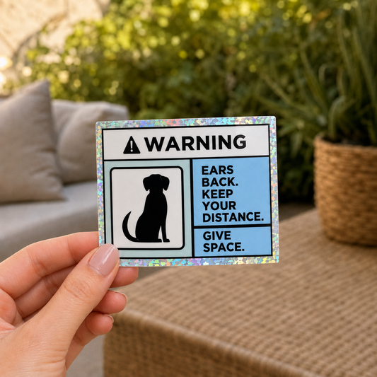 Keep Your Distance Holographic Dog Sticker
